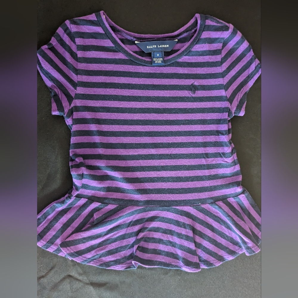 Girls Peplum Striped Polo shirt